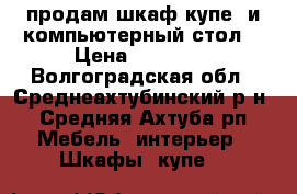 продам шкаф-купе  и компьютерный стол  › Цена ­ 12 000 - Волгоградская обл., Среднеахтубинский р-н, Средняя Ахтуба рп Мебель, интерьер » Шкафы, купе   